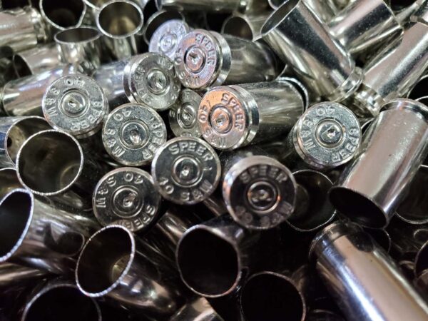 40 SW once fired nickel plated
