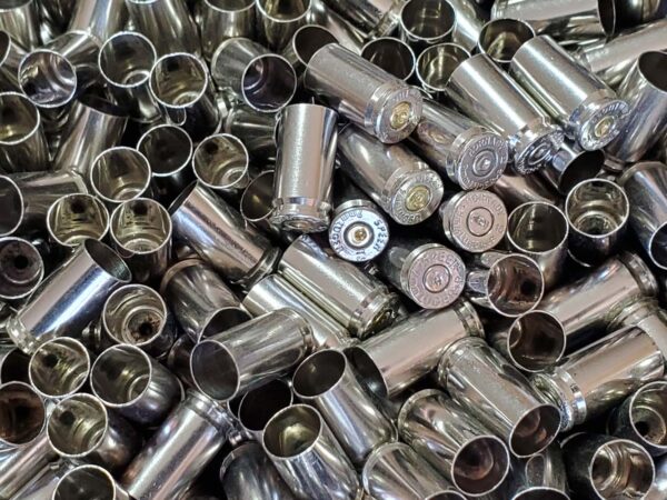 9MM once fired nickel plated brass