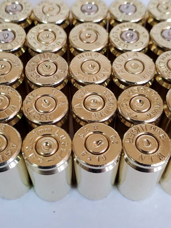 9MM once fired brass mixed head stamps