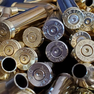 243 Winchester Once Fired Brass  100 + Count, Mixed Head Stamps