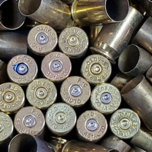 45 ACP once fired reloading brass close up