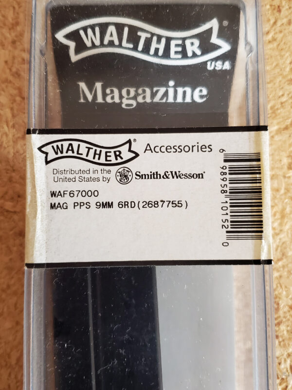 Walther PPS Magazine 9mm Luger 6 Rounds Steel Blue Flush Fit Base WAF67000 - Image 3