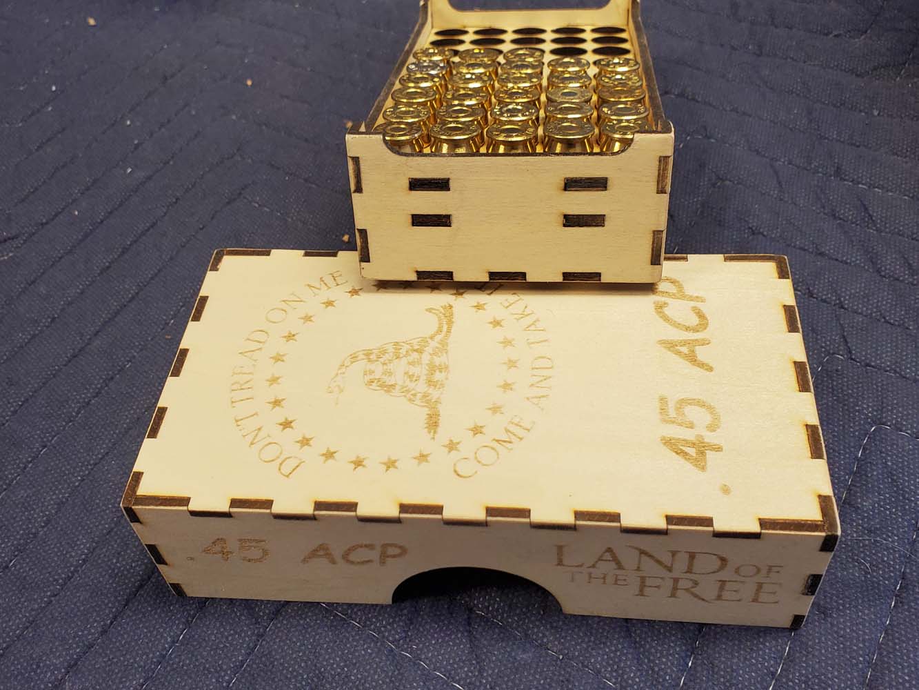 .45 ACP Ammo box side view