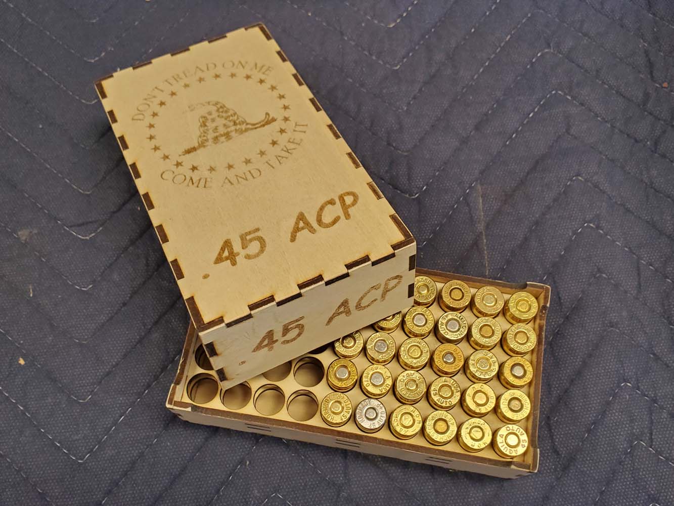 45 ACP Ammunition Storage Box open top