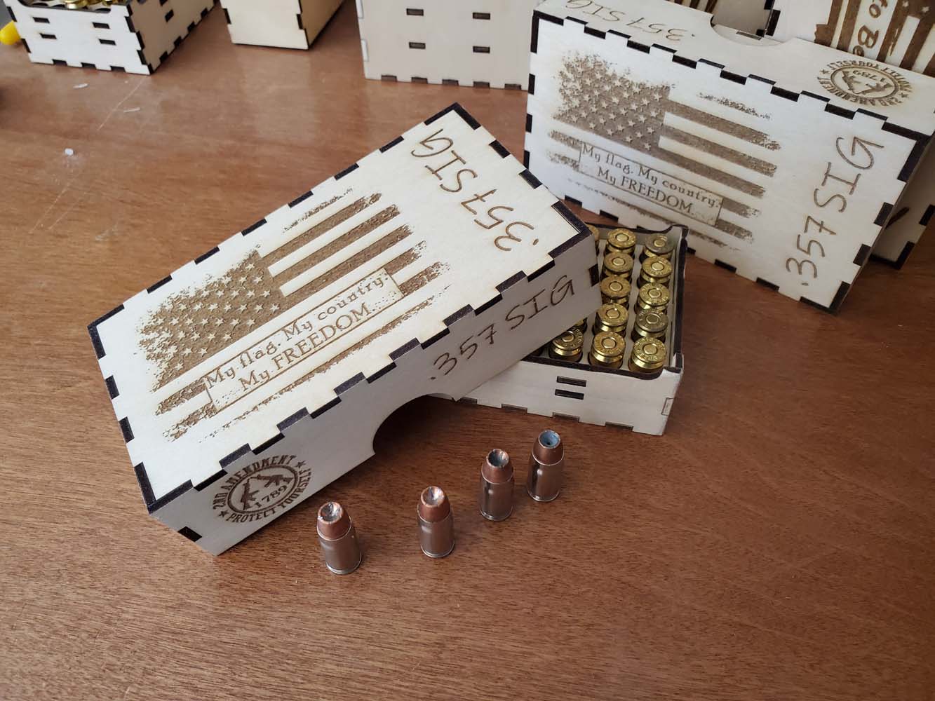 357 SIG ammo box with ammo