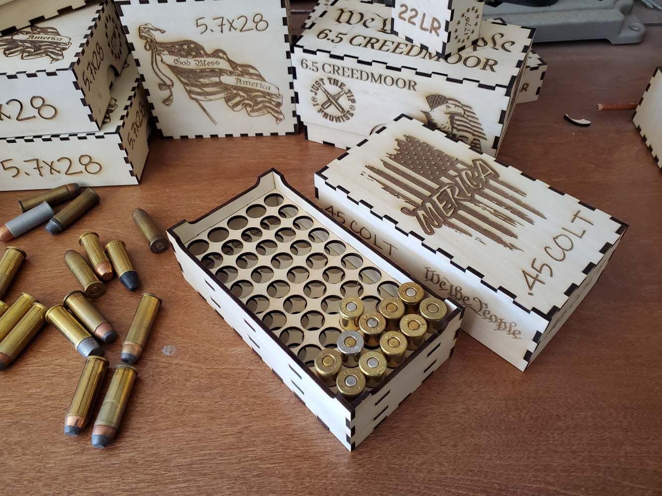 45 Colt ammo box open