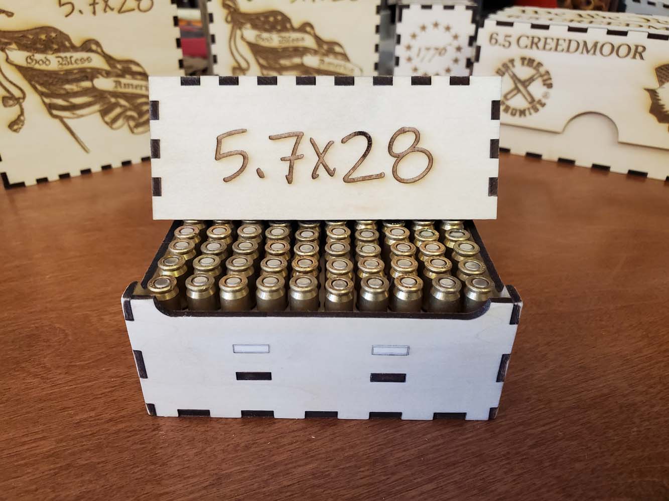 5.7x28 ammo box with ammo