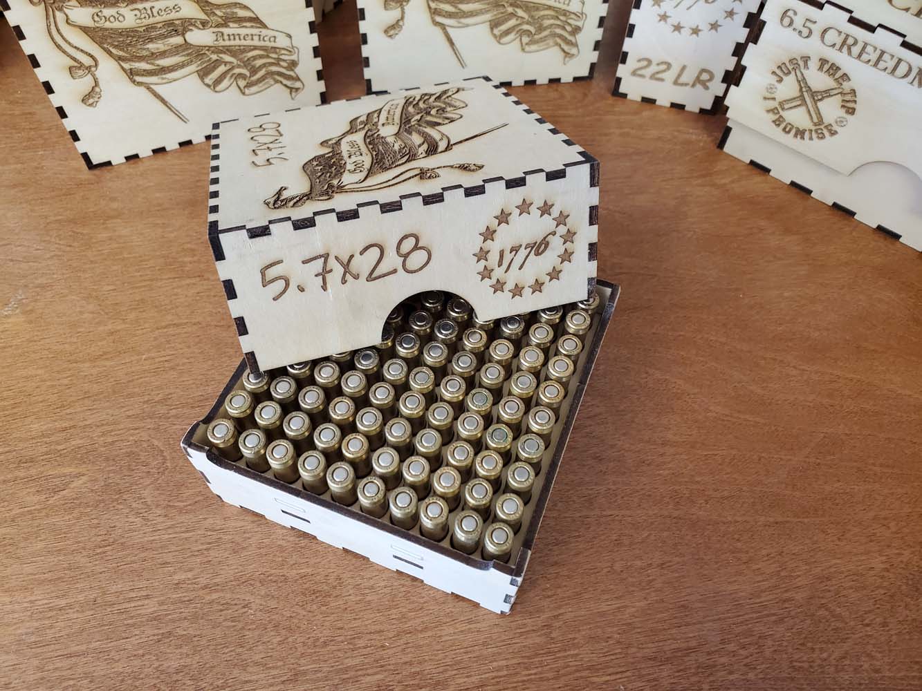 5.7x28 ammo box with top